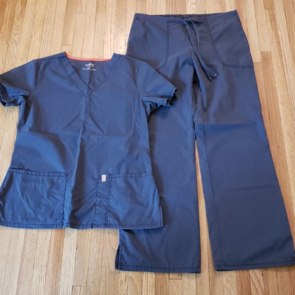 Code Happy grey scrubs set